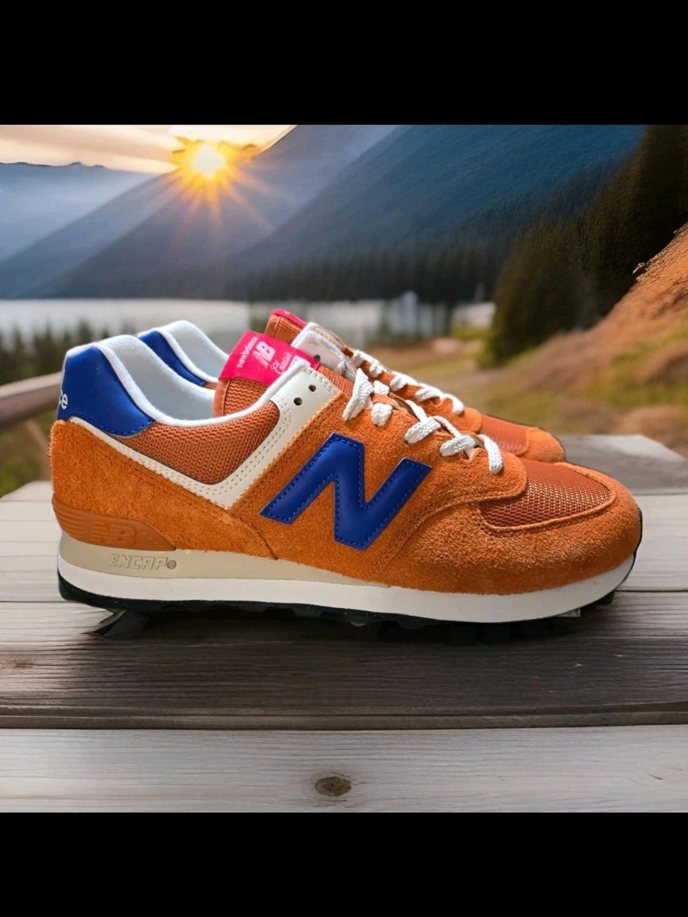 Men's New Balance Classic 574 -  Orange - Size 14